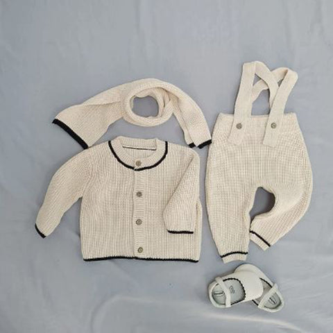 Knit Cardigan and Overalls