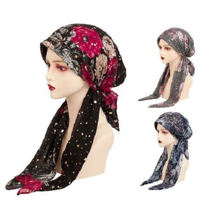 Splatter Print Pretied Headscarf
