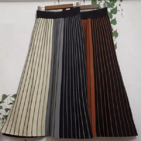 Pleated Colorblock Skirt