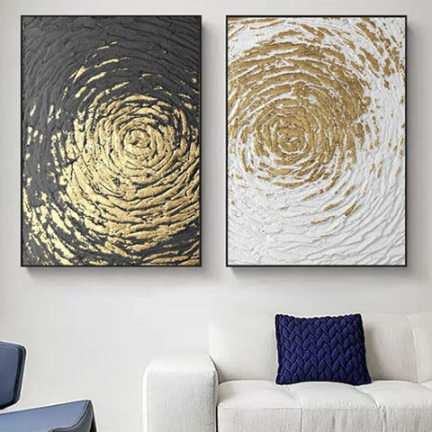 Metallic Abstract Graphic Unframed Painting