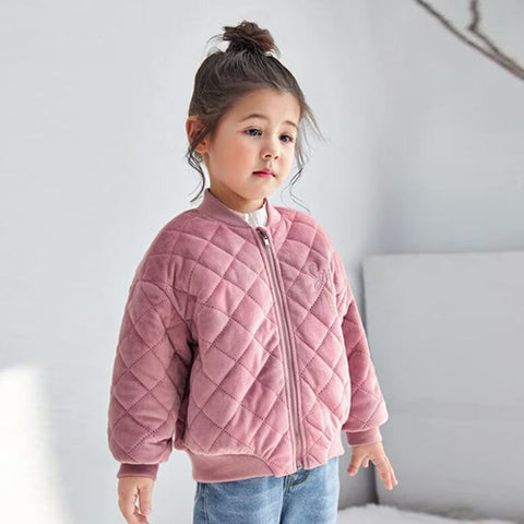 Toddler Girls Velvet Quilted Jacket