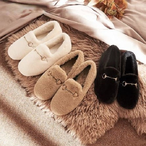 Fur Buckle Loafers
