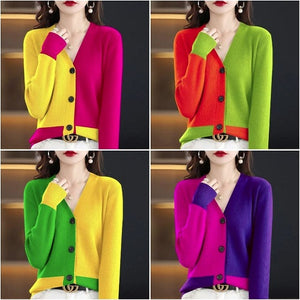 Neon Colorblock Cardigan