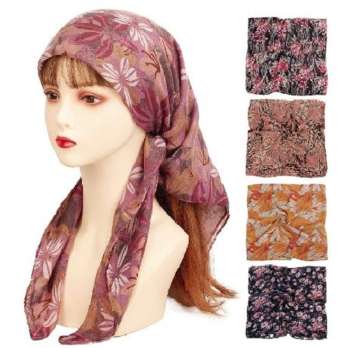 Nature Print Square Headscarf