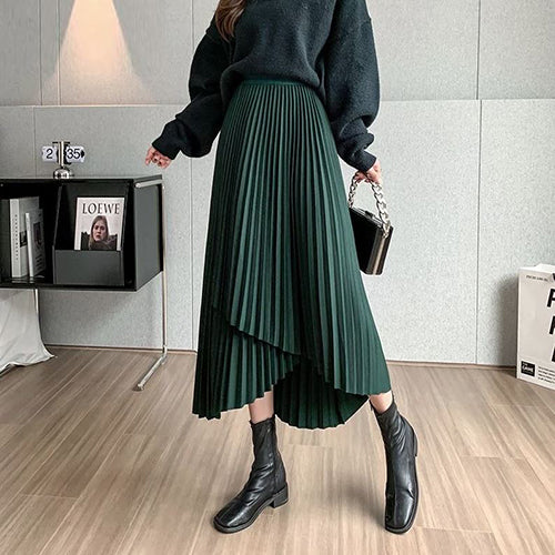 Asymmetrical Pleated Skirt