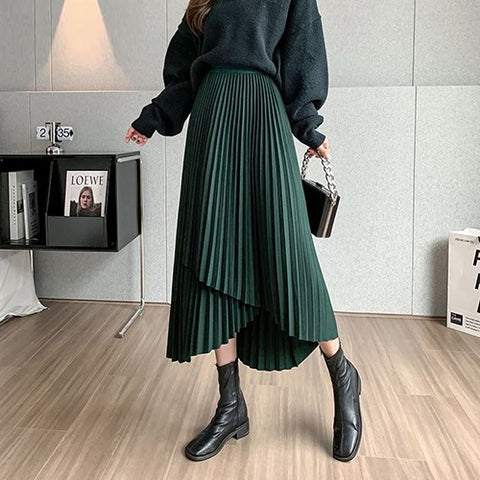 Asymmetrical Pleated Skirt