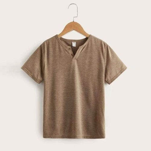 Boys Marled Button Detail Tee