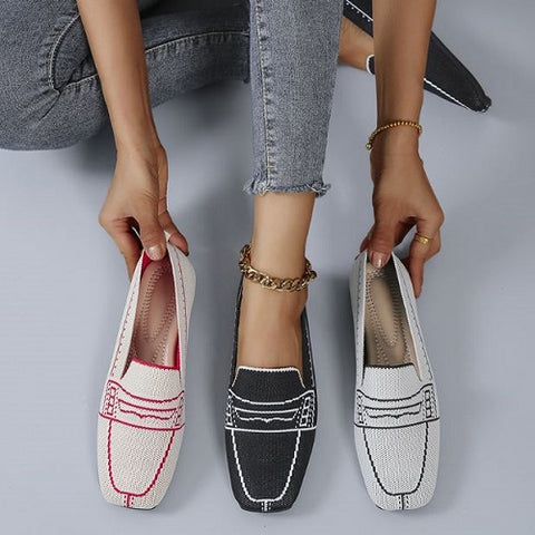 Knit Canvas Loafers