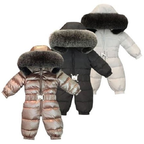 Fur Hooded Snow Suit