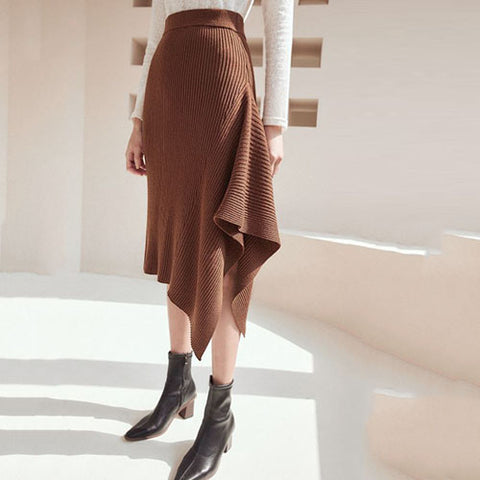 Asymmetrical Knit Skirt