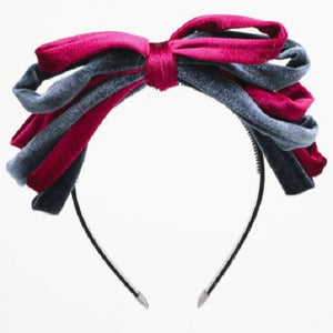 Velour Bow Headband Multicolor