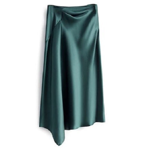 Satin Asymmetrical Skirt