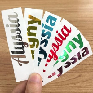 English Vinyl Name Sticker