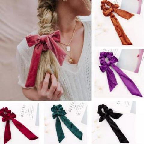 Velour Scrunchie Bow