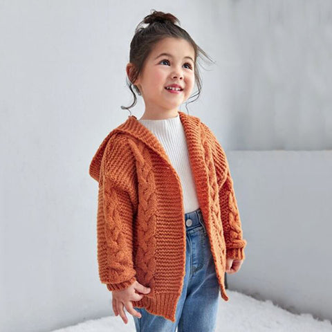 Toddler Girls Cable Knit Cardigan