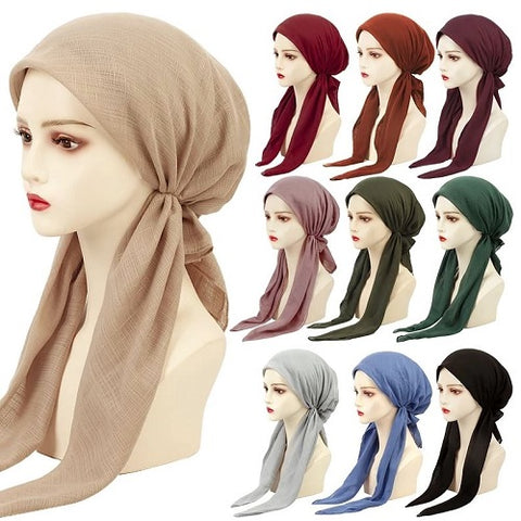Pretied Solid Headscarf