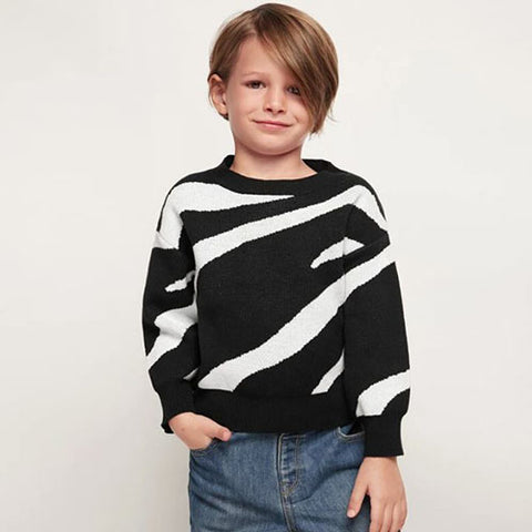 Toddler Boys Zebra Striped Sweater