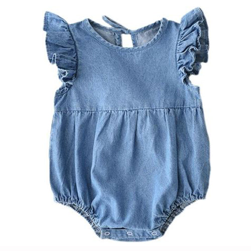 Denim Ruffle Romper