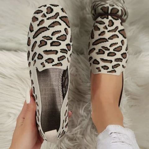 Leopard Graphic Flat Loafers