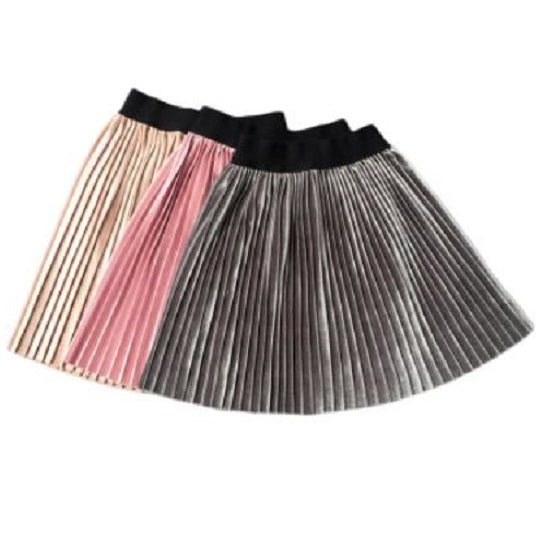 Metallic Pleated Skirt