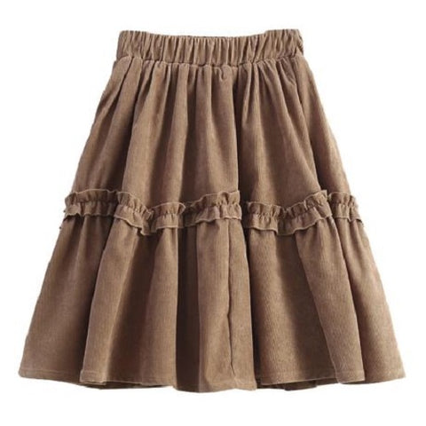 Corduroy Ruffle Skirt