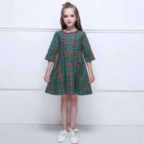 Plaid Flower Dress