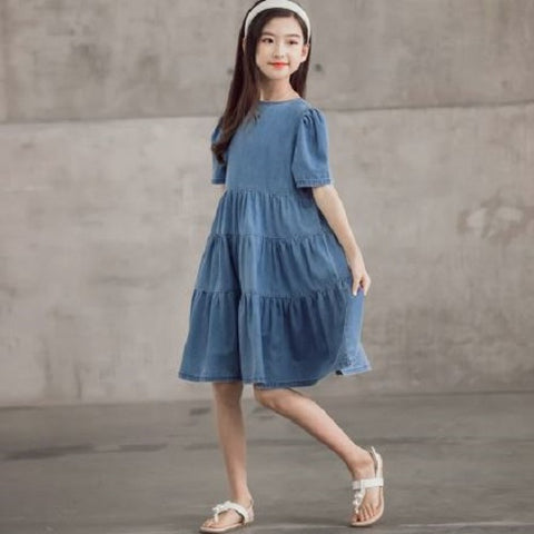 Tiered Denim Dress