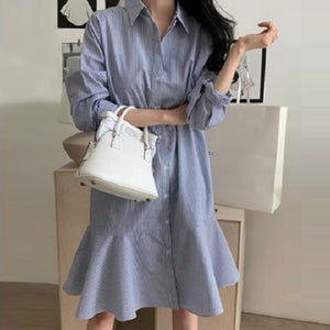 Ruffle Shirt Dress