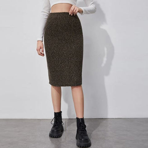 Split Hem Knit Skirt