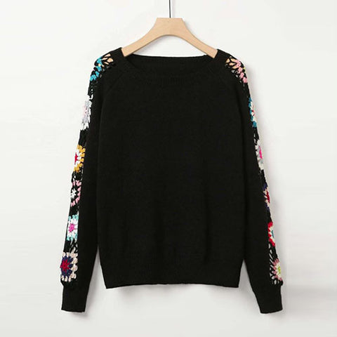 Plus Floral Sleeve Sweater