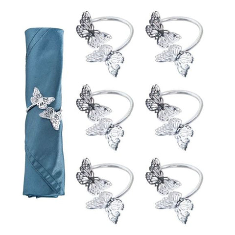 Butterfly Décor Napkin Rings 6 pc