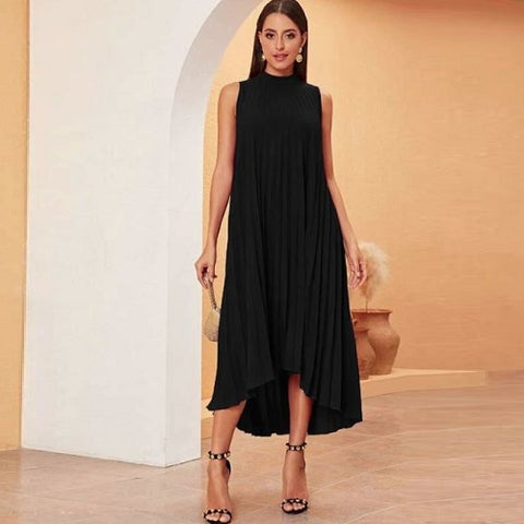 High Low Pleated Dress
