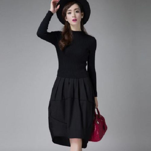 Knit Black Dress
