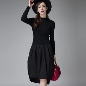 Knit Black Dress