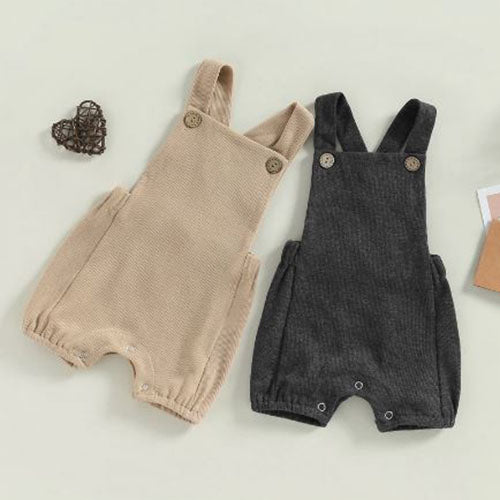 Ribbed Button Romper