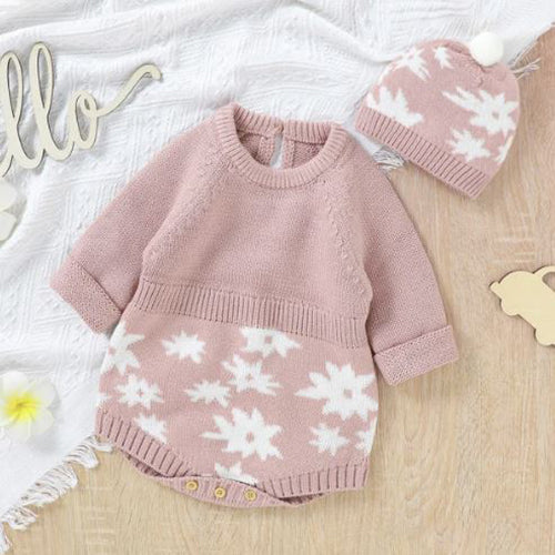 Baby Floral Knit Bodysuit & Hat