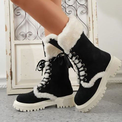 Thermal Lined Suede Combat Boots