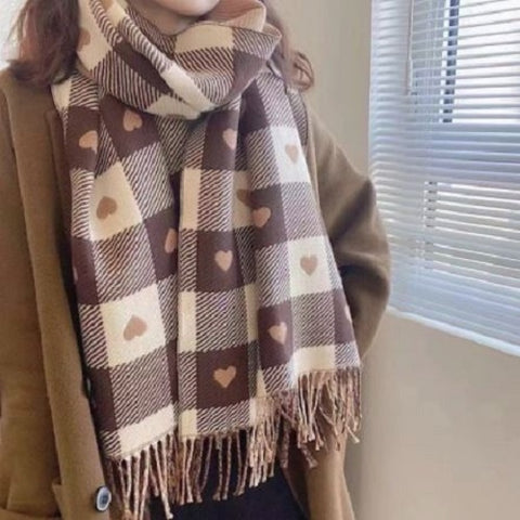 Heart Plaid Scarf