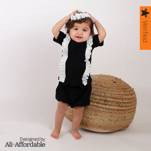 Ribbed Ruffle Shabbos Bloomers Set